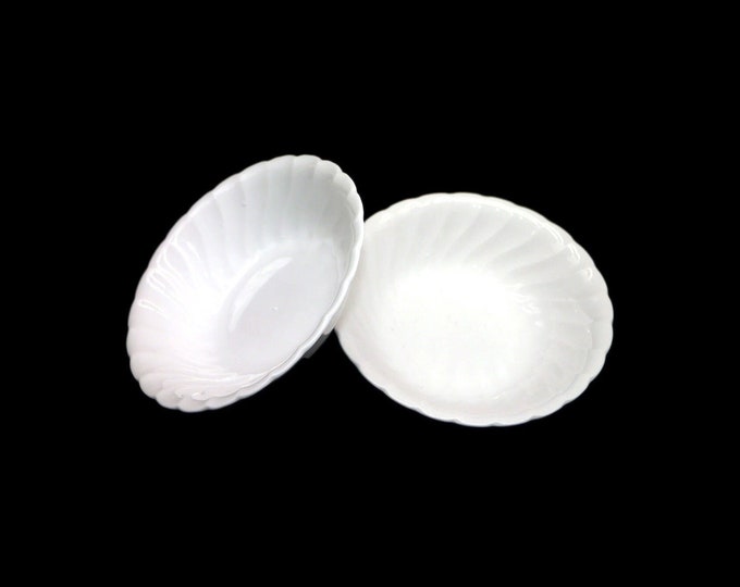 Pair of Susie Cooper White Flute coupe cereal bowls made in England.