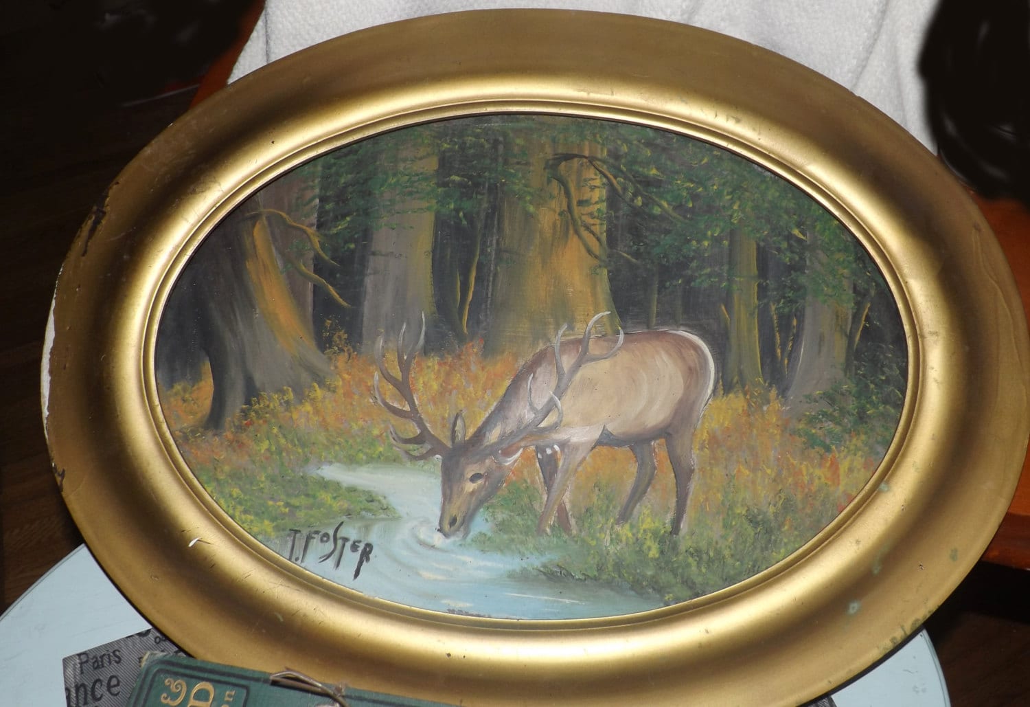 Vintage (1960s) Original Reverse Glass oil painting by Canadian artist