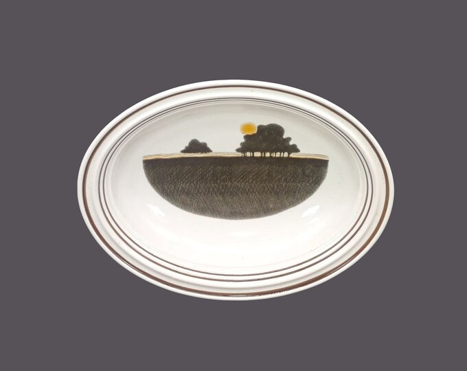 Royal Doulton Prairie LS1031 oval rimmed stoneware serving bowl. Lambethware stoneware made in England.