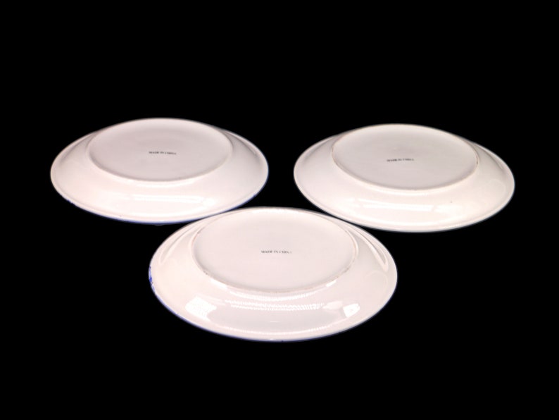 Three Currier & Ives Blueandwhite Christmas Salad Plates. Etsy Canada