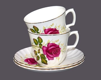 Vintage Ridgway Anniversary Rose Cup & Saucer Sets - made in England - 2 sets.