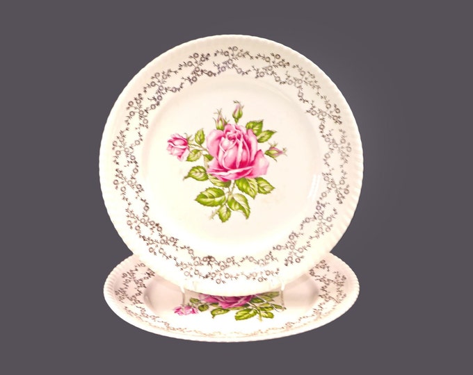 Pair of British Empire Ware | Sovereign Potters Rosebud 1230-54 dinner plates.