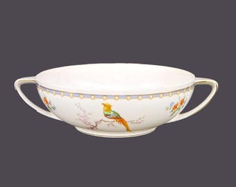 Antique Altrohlau | MZ Austria Victoria round serving bowl. Bird of Paradise.