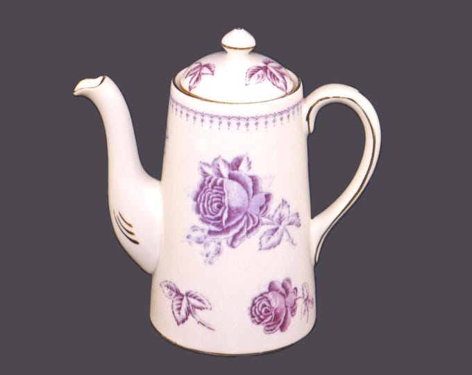 Royal Chelsea Blue Chelsea personal | two-cup | tea for two teapot. Lavender roses. Bone china made in England.