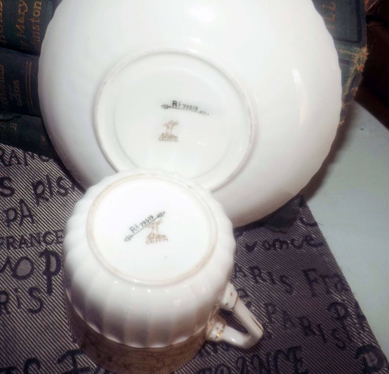 Antique late 1800s Griffin tea set flat cup with matching Etsy