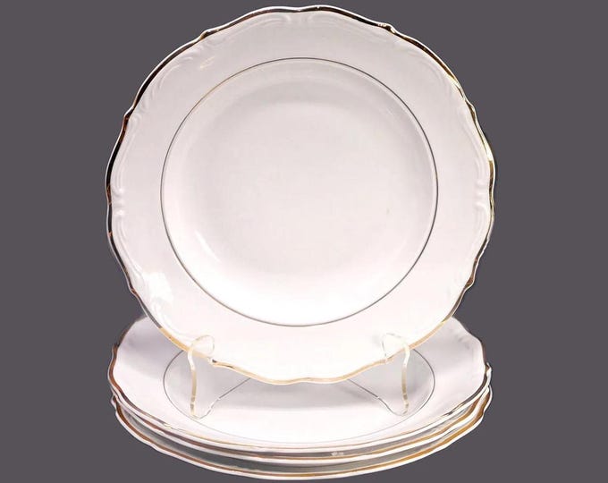 Four Walbrzych Glory rimmed soup bowls made in Poland.