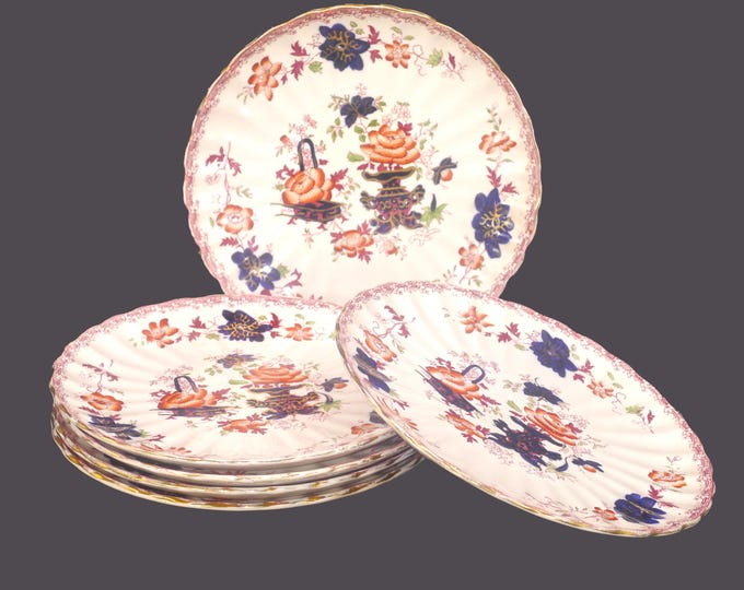 Antique Regency period William Mason China Bouquet salad plates - England. Set of 6