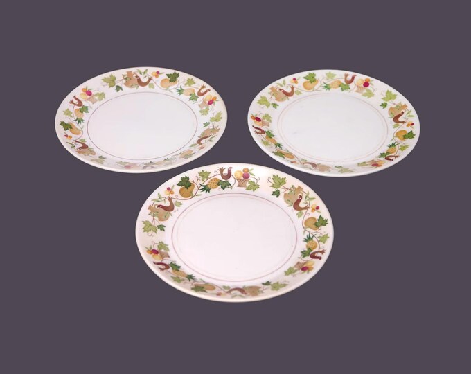 Three Noritake Homecoming 9002 stoneware bread plates made in Japan. Flaws (see below).