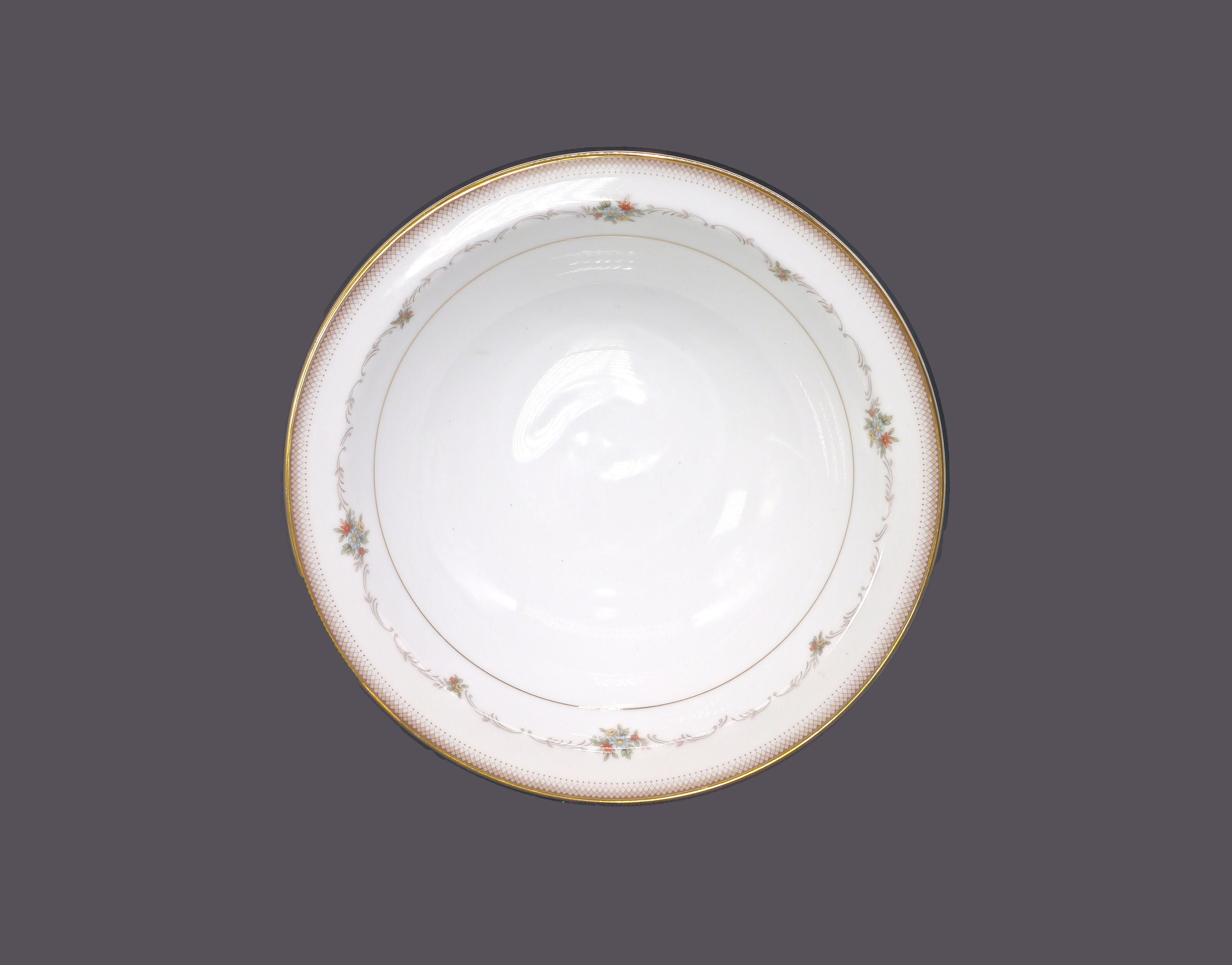 Noritake Joanne 6466 round, rimmed serving bowl made in Japan.