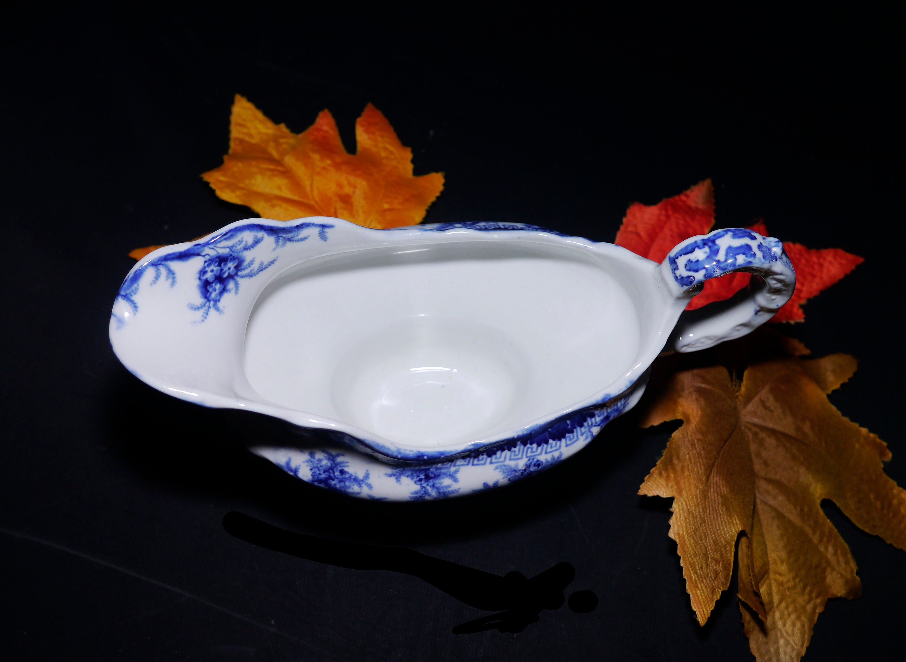 Antique Victorianera John Maddock Hamilton Blue flowblue gravy or