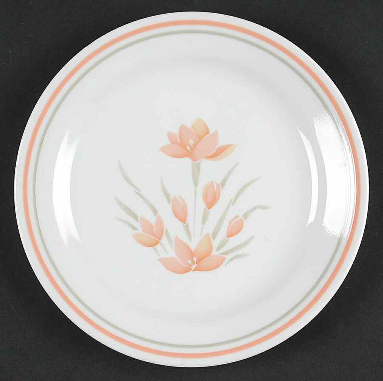 Vintage Corelle Corning Corningware Peach Floral salad or side plate