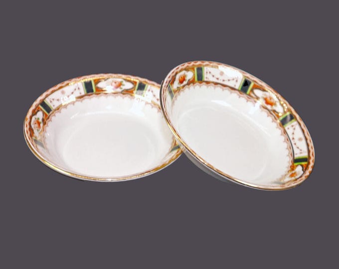 Pair of Sampson Bridgwood | Bridgwood & Sons | Anchor Pottery Conway fruit nappies, dessert bowls made in England