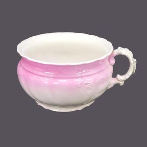 Antique Edwardian Johnson Brothers Chamber Pot: Pink Embossed Toilet Bed