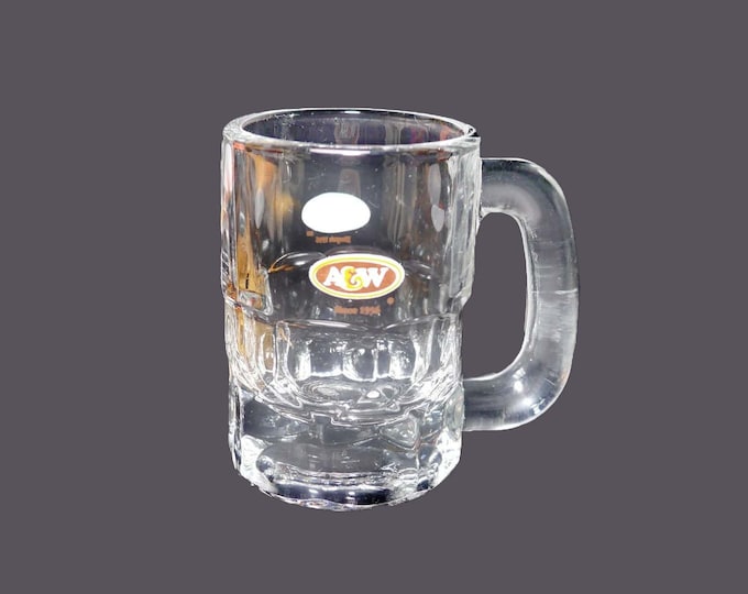 A&W Root Beer mini | baby | 4-ounce mug. Etched-glass branding. English French tagline.