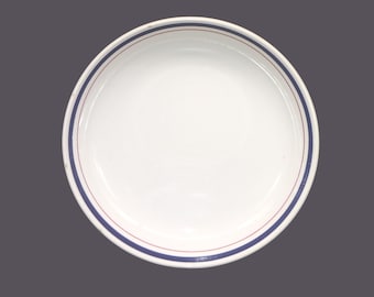 Vintage Ceraminter Florence Pasta Bowl: 15" Italian Hotelware with Red & Blue Stripes