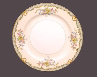 Vintage Noritake Morimura Lanare luncheon plate. Green verge. Hand-painted Nippon.