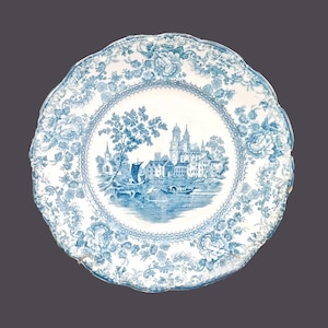 Assiette à salade Togo Antique en bois et en bois : poterie coloniale victorienne