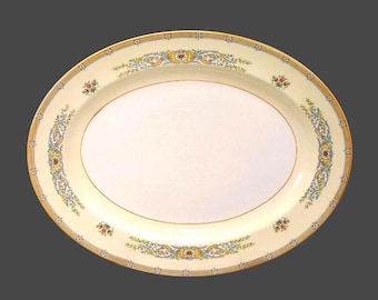 Vintage Crown Ducal Charlotte Rhead Tilbury oval turkey platter made in England.