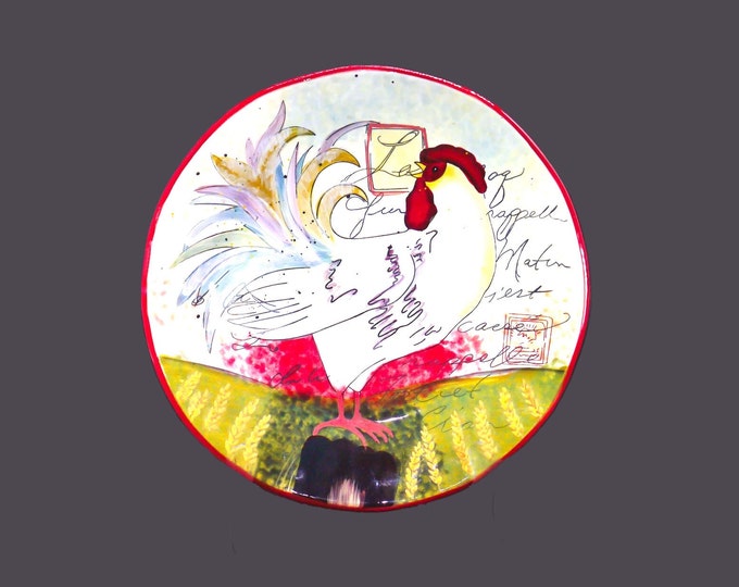 Certified International Le Rooster large dinner plate. Susan Winget design.