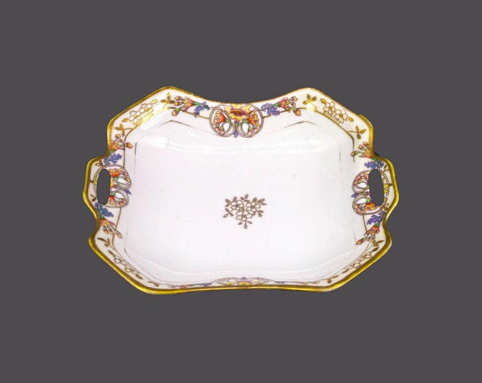 Antique Morimura | Noritake | hand-painted Nippon handled candy dish, nut dish, pin dish, key tray, trinket dish.