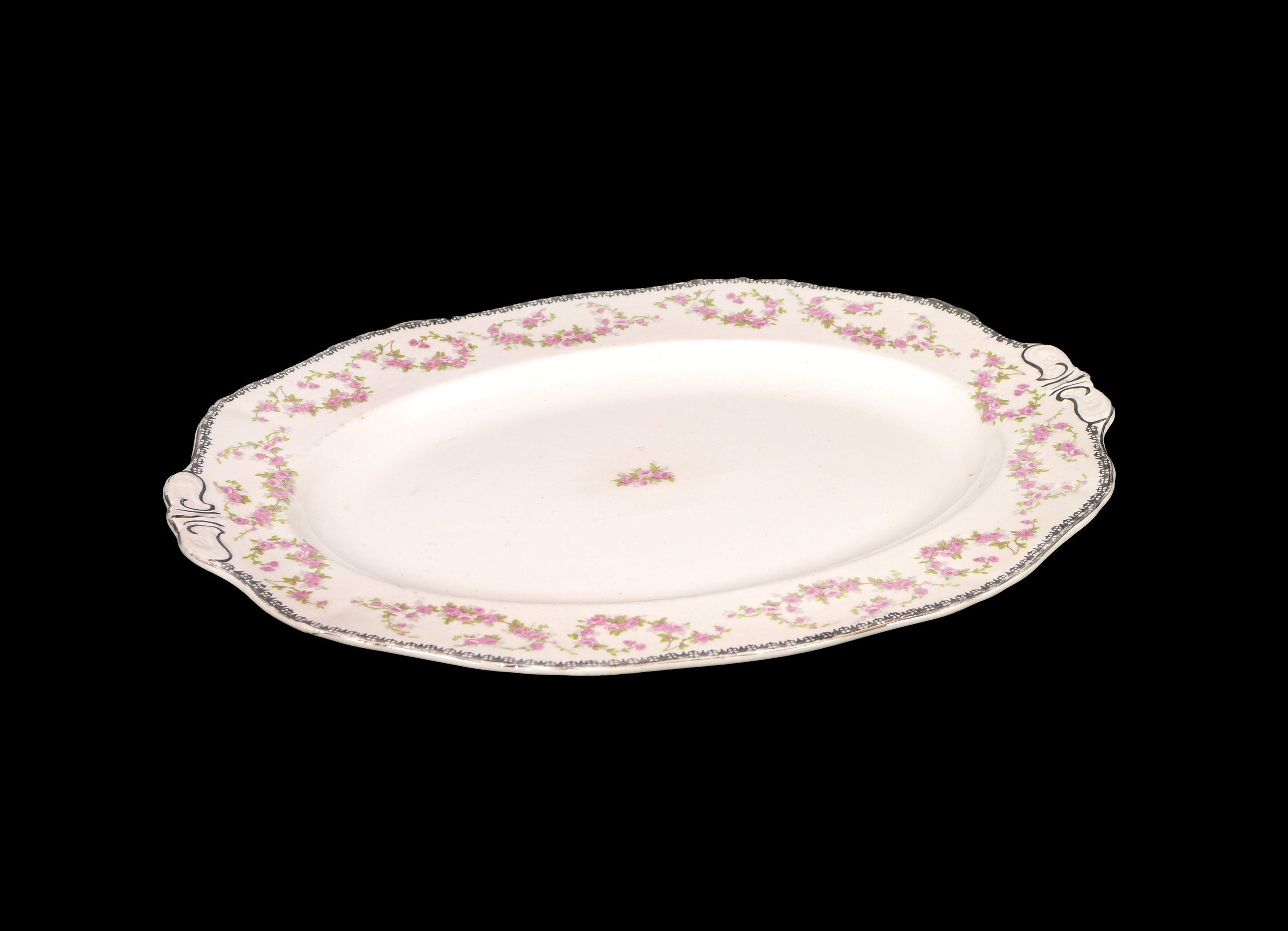 Alfred Meakin Harmony Rose lugged oval meat serving platter made in England.