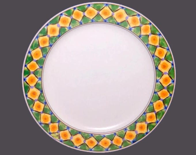 Mikasa Lisboa CAC65 stoneware chop plate | service plate | round platter. Southwestern design. Intaglio stoneware made in Malaysia.