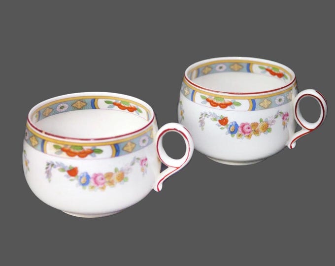 Pair of antique Johnson Brothers Arundale orphaned cups made in England. Flaw (see below).