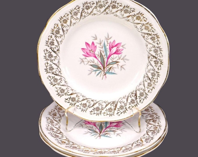 Three British Anchor Pottery 6001 bread, dessert plates. Regency Ironstone made in England.
