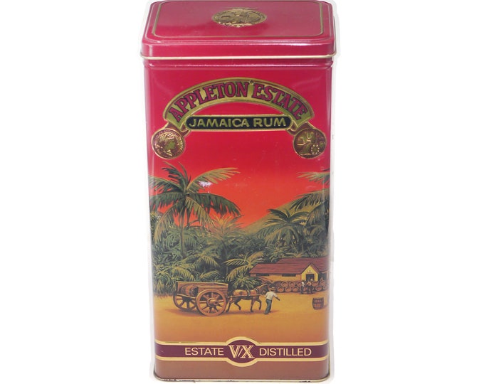 Vintage (1992) Appleton Estate Jamaica Rum X/V lithographed tin made in England.