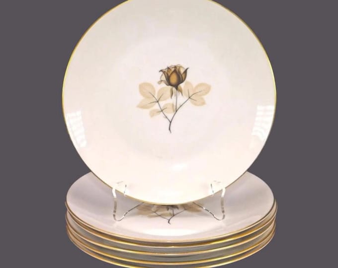 Vintage Rosenthal Continental Shadow Rose salad plates made Germany. 6 plates.