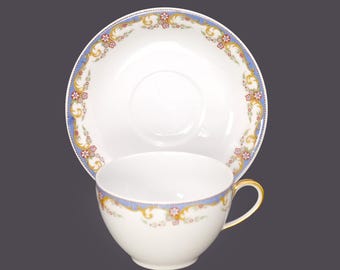 Antique Limoges LIM416 art-nouveau cup and saucer set made in France. Sold individually.