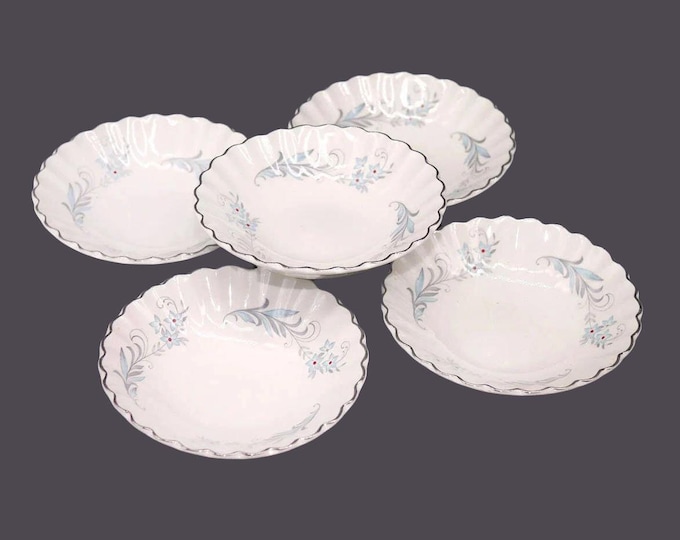 Five J&G Meakin Burlington fruit nappies, dessert bowls made in England.
