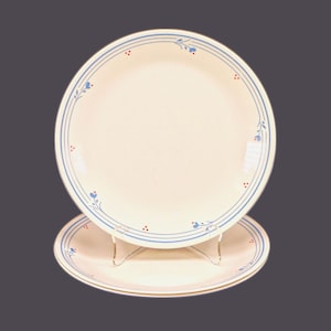 Three Corelle Corningware Country Violets dinner plates made in USA.