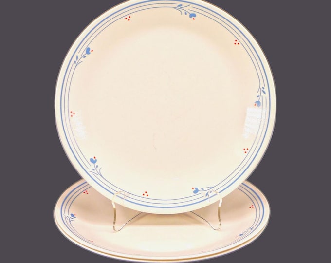 Three Corelle Corningware Country Violets dinner plates made in USA.