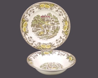 Vintage Royal China Fairoaks | Fair Oaks bread plate and rimmed dessert bowl. USA.