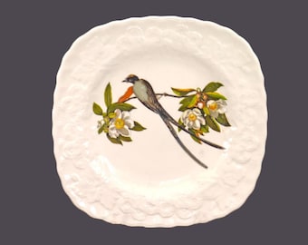 Vintage Alfred Meakin Birds of America square plate made England. Fork-tailed Flycatcher.