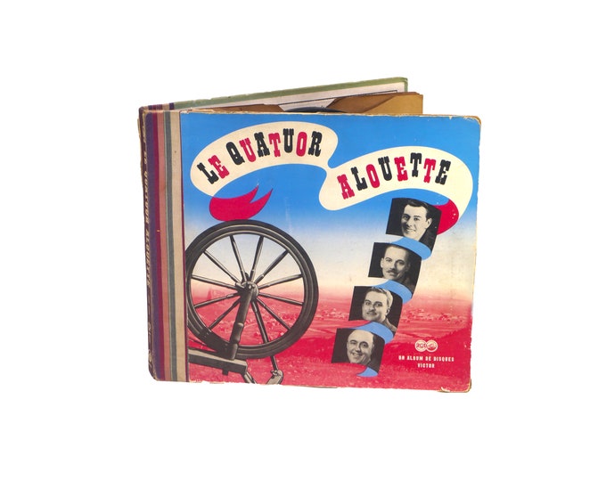 Le Quatuor Alouette Chansons du Terroir du Canada Francais 1955 four-album 78 RPM set with case and sleeves. French Canadian Folk Songs.