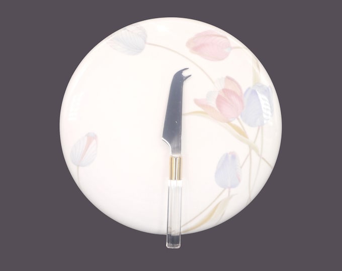 Mikasa Swiss Garden ceramic cheese platter, cheese serving board with knife, original box. Japan.