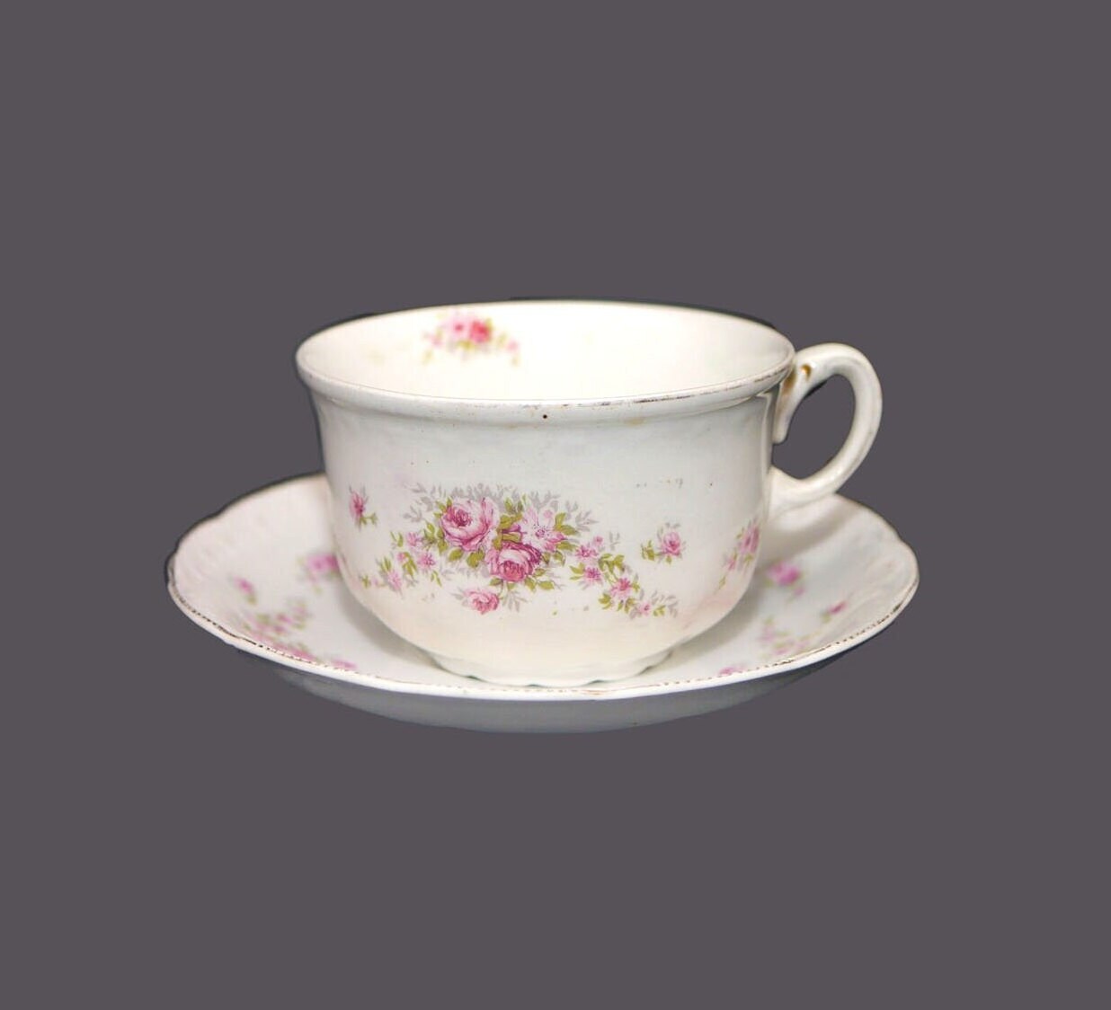 Wedgwood Demitasse Cup & Saucer Set of Five Hand Painted Enamel Flower  Trellis Birds 1870-1900