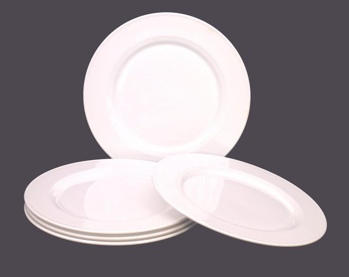 Five Steelite SLE25 | Grosvenor Chef's favorite all-white salad plates. Vintage hotelware made in England.