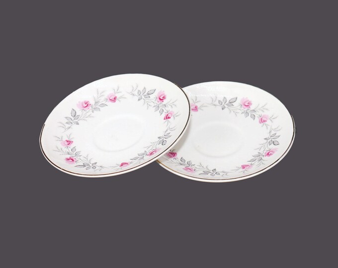 Pair of Myott MYO33 orphaned saucers only. Fine White Ironstone made in England.
