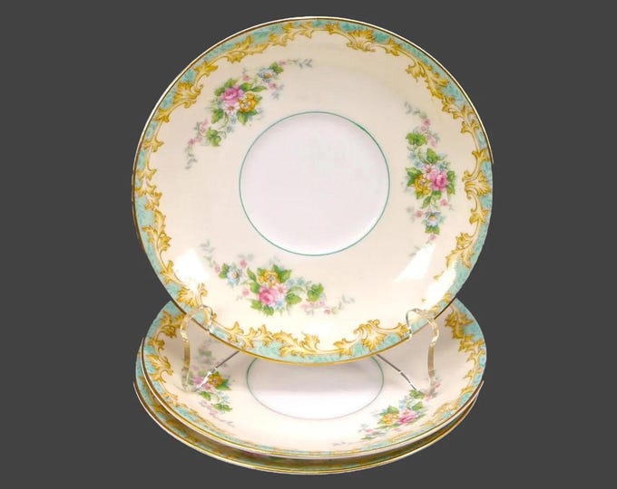 Three Noritake | Morimura | hand-painted Nippon Adela orphaned saucers only (no cups).