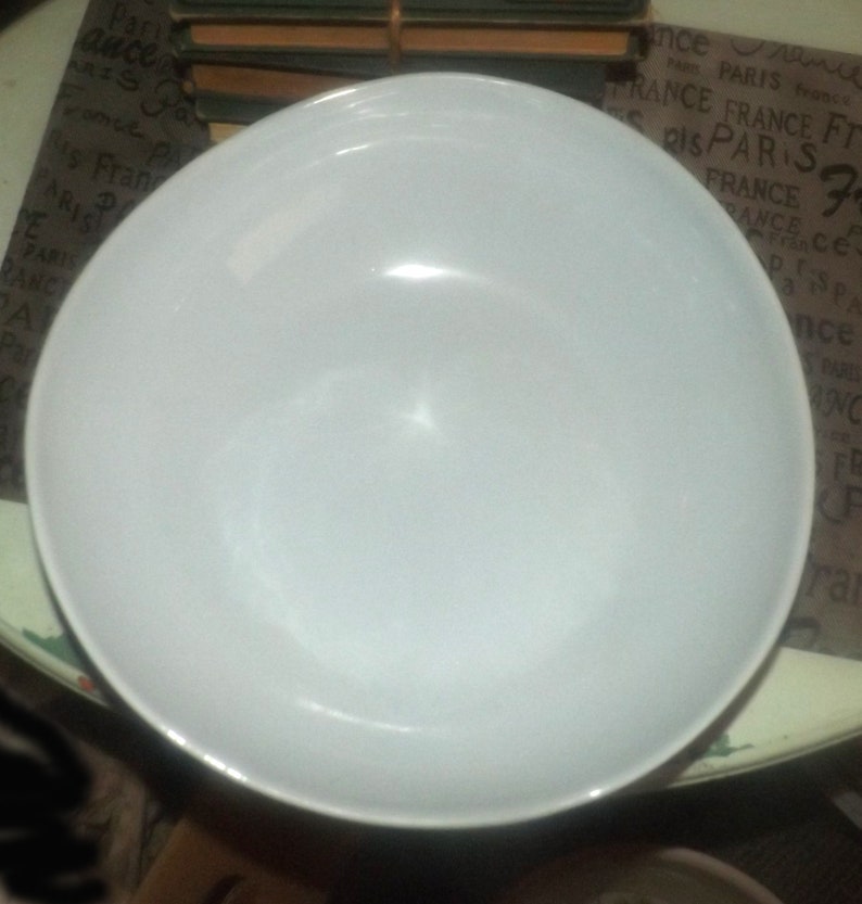 MiqueDesign Sweden mid-century profile large salad serving bowl MIQUE Solid Sevres blue Made in Portugal by SOFAL. Vintage 1990-1992