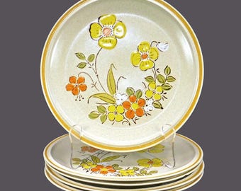 Vintage Hearthside Sunshine Flowers Stoneware Dinner Plates Made