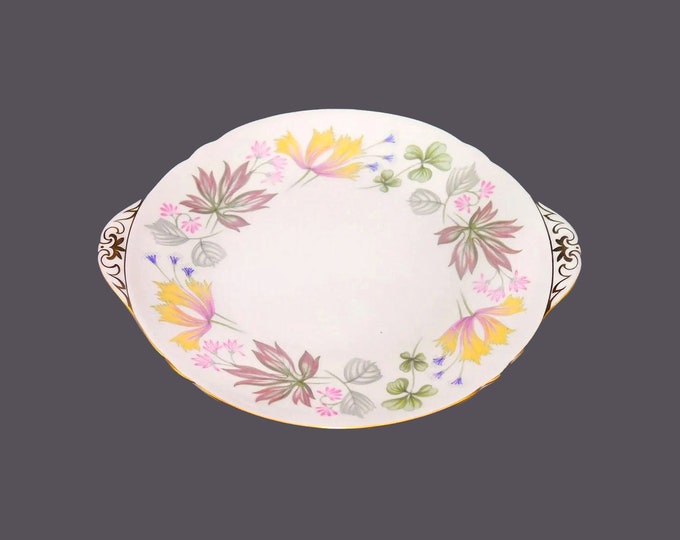 Shelley Columbine lugged | handled cake or cookie serving plate. Bone china made in England.