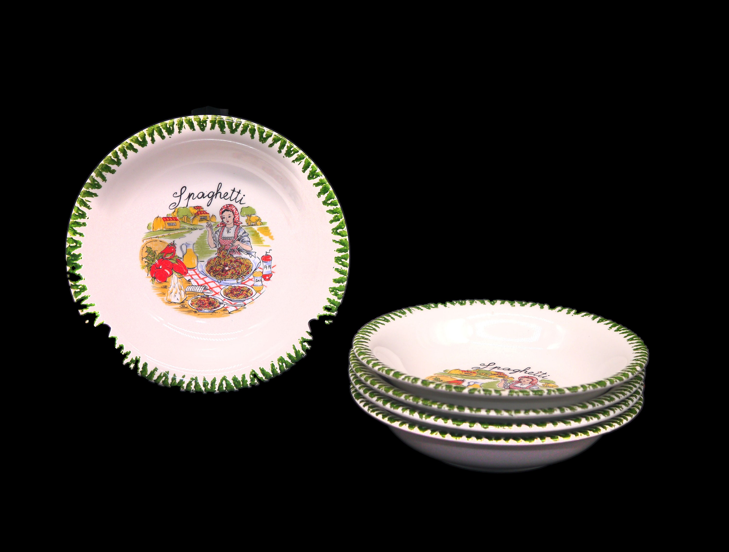 CMS Italy pasta bowl set. Large serving bowl, five individual pasta