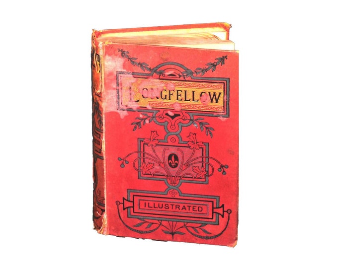 Antiquarian Victorian-era poetry book Longfellow's Poetical Works. Author's Copyright Edition. George Routledge London. Complete.