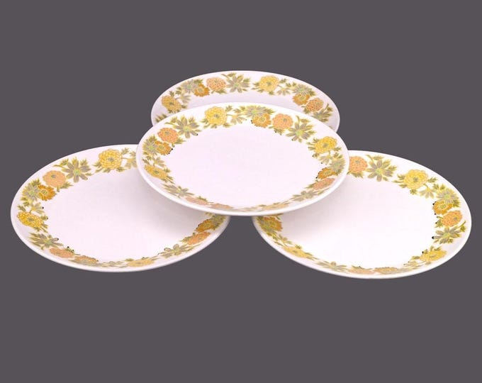 Vintage Noritake Sunny Side salad plates. Progression stoneware Japan. 4 plates.