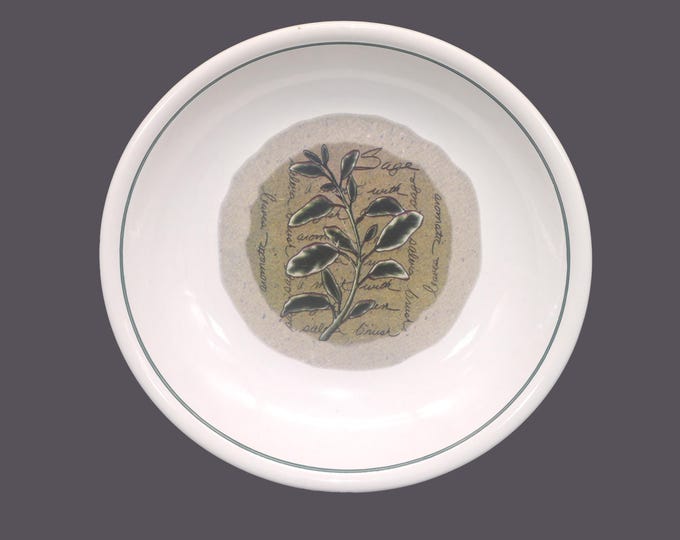 Vintage Counseltron Savory Tyme individual pasta or soup bowl made Portugal. Sage pattern. Flaw.