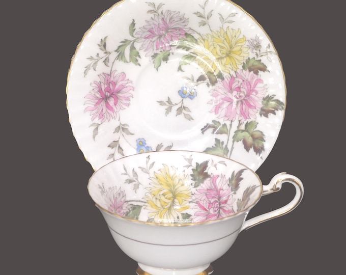 Vintage Paragon Autumn Glory Z890 wide-mouth cup and saucer set. Bone china, England.